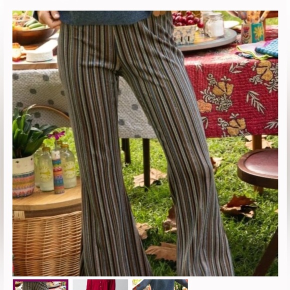 Natural Life Woman's Joplin Velvet Gun Metal Grey Flare Pants Sz Lr - Picture 1 of 10